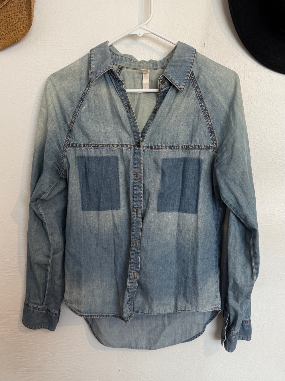 Xhilaration Light Blue Denim Shirt